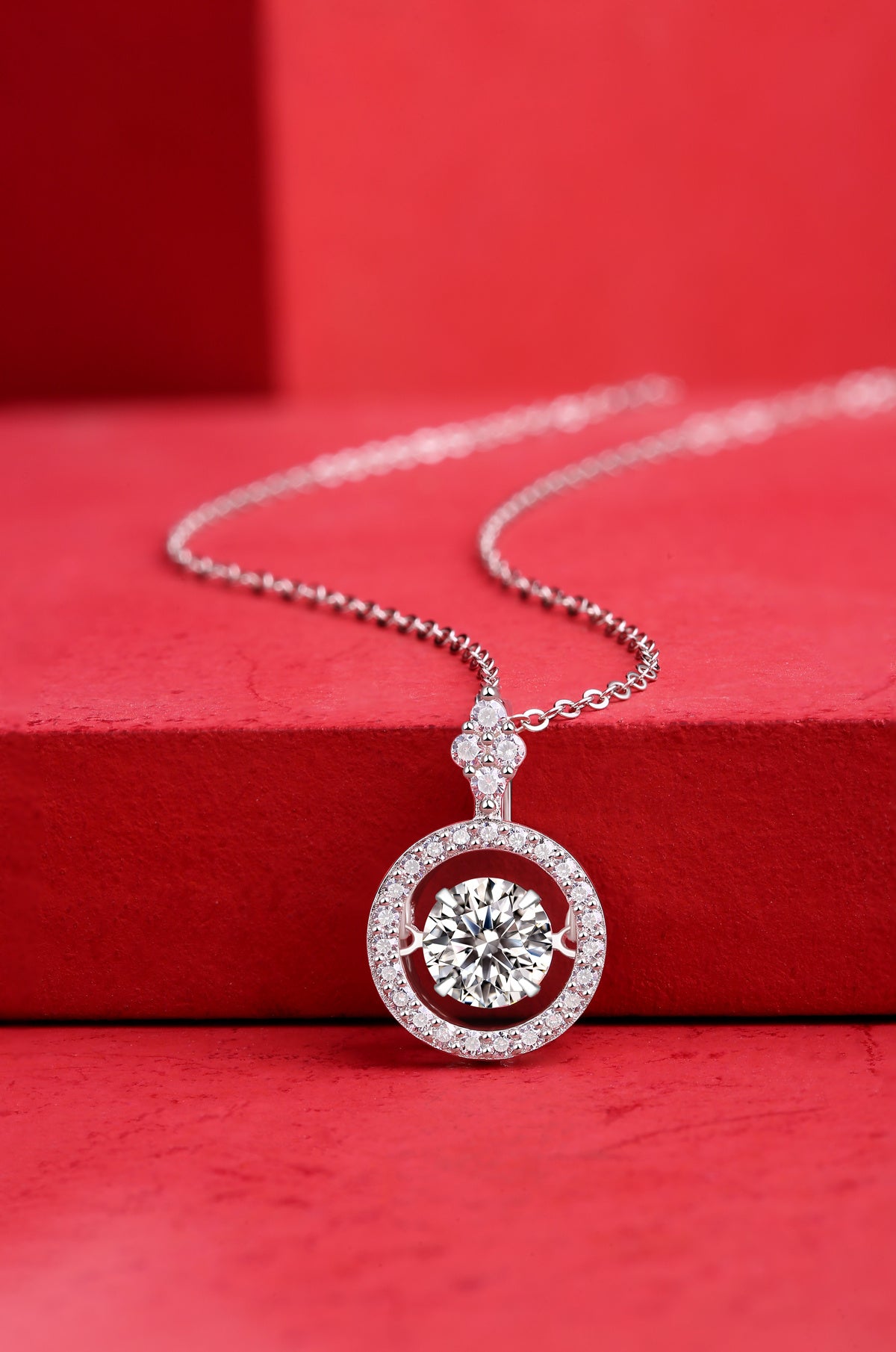 Colar com Moissanite 1 Quilate em Prata 925 com Banho de Platina
