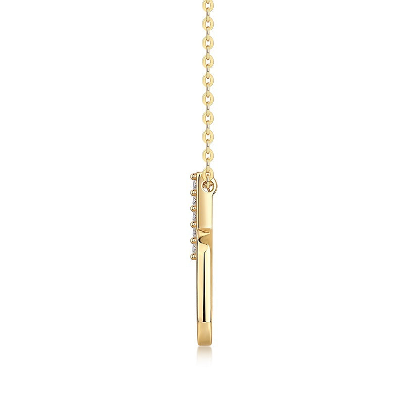 Colar com Moissanita em Prata 925 com Banho de Ouro