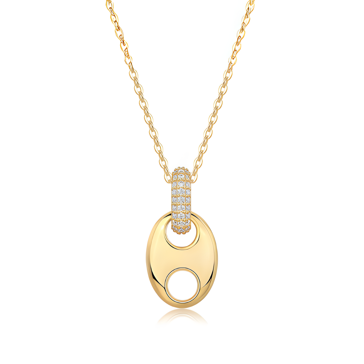 Colar de Moissanita em Prata 925 Dourada