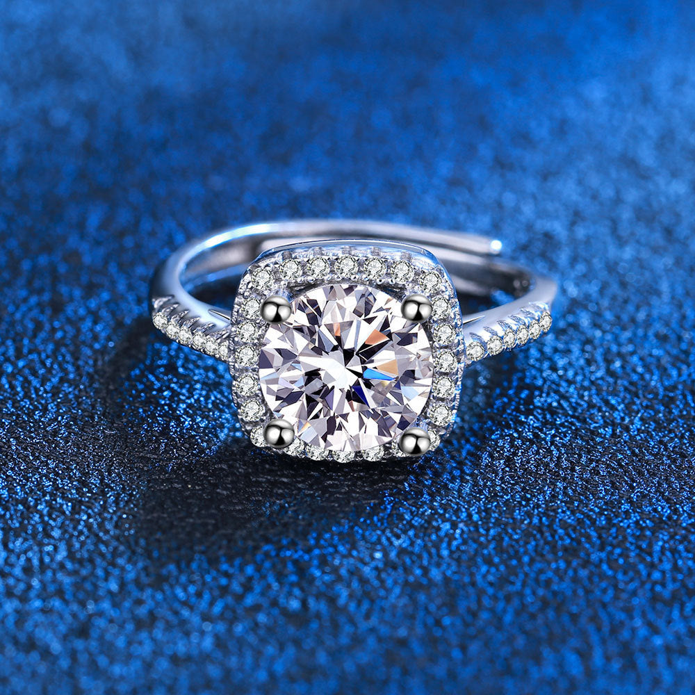 Anel Feminino em Prata S925 com Moissanite