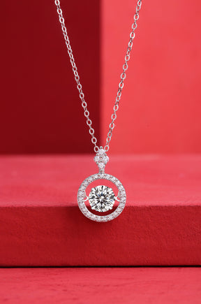 Colar com Moissanite 1 Quilate em Prata 925 com Banho de Platina