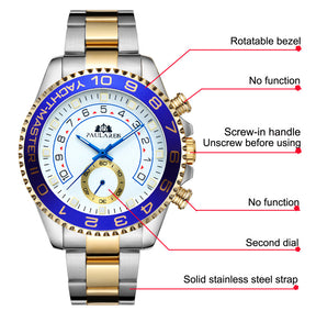 Automatic Mechanical Luminous Room Gold Steel Belt Men's Watch