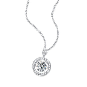 Colar com Moissanite 1 Quilate em Prata 925 com Banho de Platina