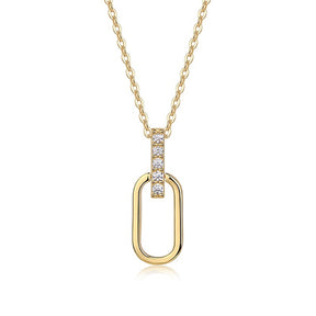 Colar com Moissanita em Prata 925 com Banho de Ouro