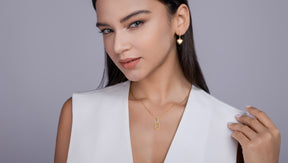 Colar com Moissanita em Prata 925 com Banho de Ouro