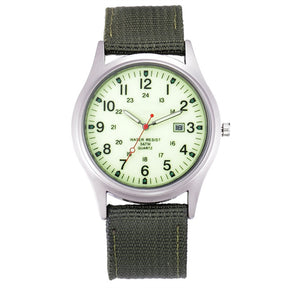 Watches Fabric Band Military Calendar Army Clock