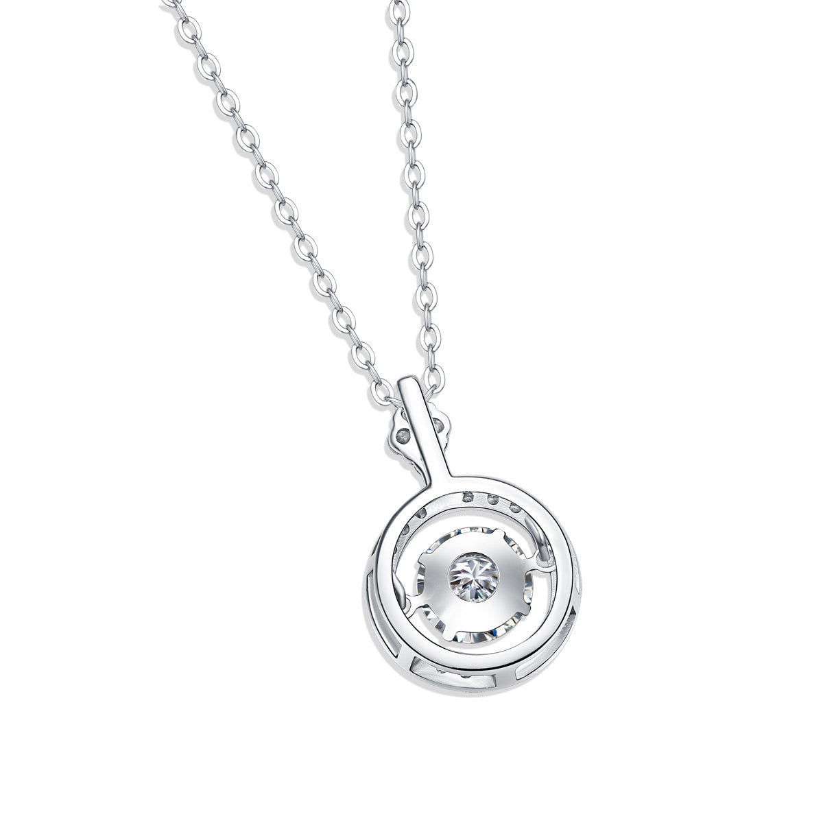 Colar com Moissanite 1 Quilate em Prata 925 com Banho de Platina