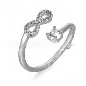 Personality Diamond Open Zircon Ring Letters
