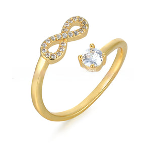 Personality Diamond Open Zircon Ring Letters