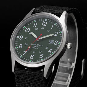 Watches Fabric Band Military Calendar Army Clock