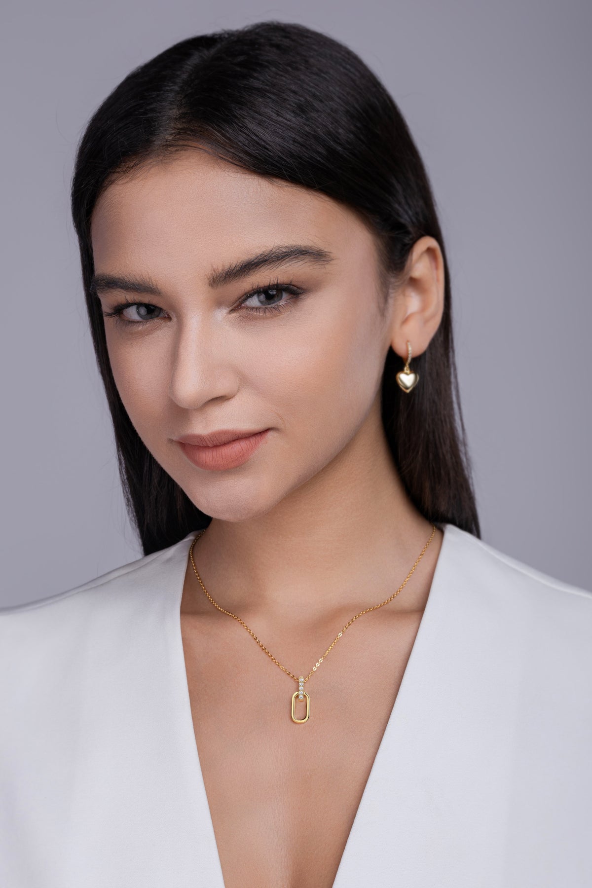 Colar com Moissanita em Prata 925 com Banho de Ouro