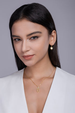 Colar com Moissanita em Prata 925 com Banho de Ouro