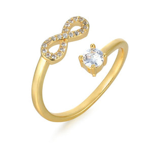 Personality Diamond Open Zircon Ring Letters