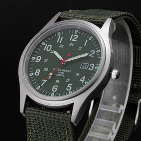 Watches Fabric Band Military Calendar Army Clock