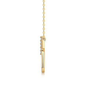 Colar com Moissanita em Prata 925 com Banho de Ouro