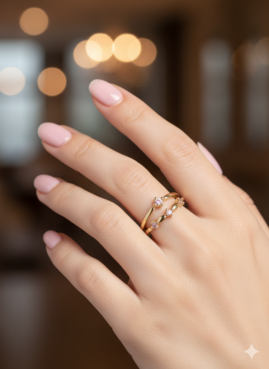 Anel Light Luxury em Cobre com flor