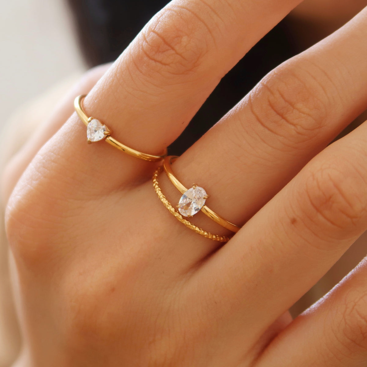 Anel Oval Love – Resistente ao Banho e Antidesbotamento