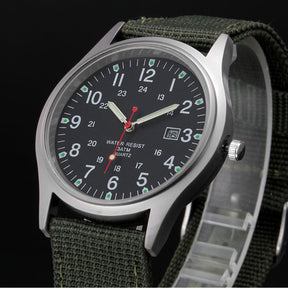 Watches Fabric Band Military Calendar Army Clock