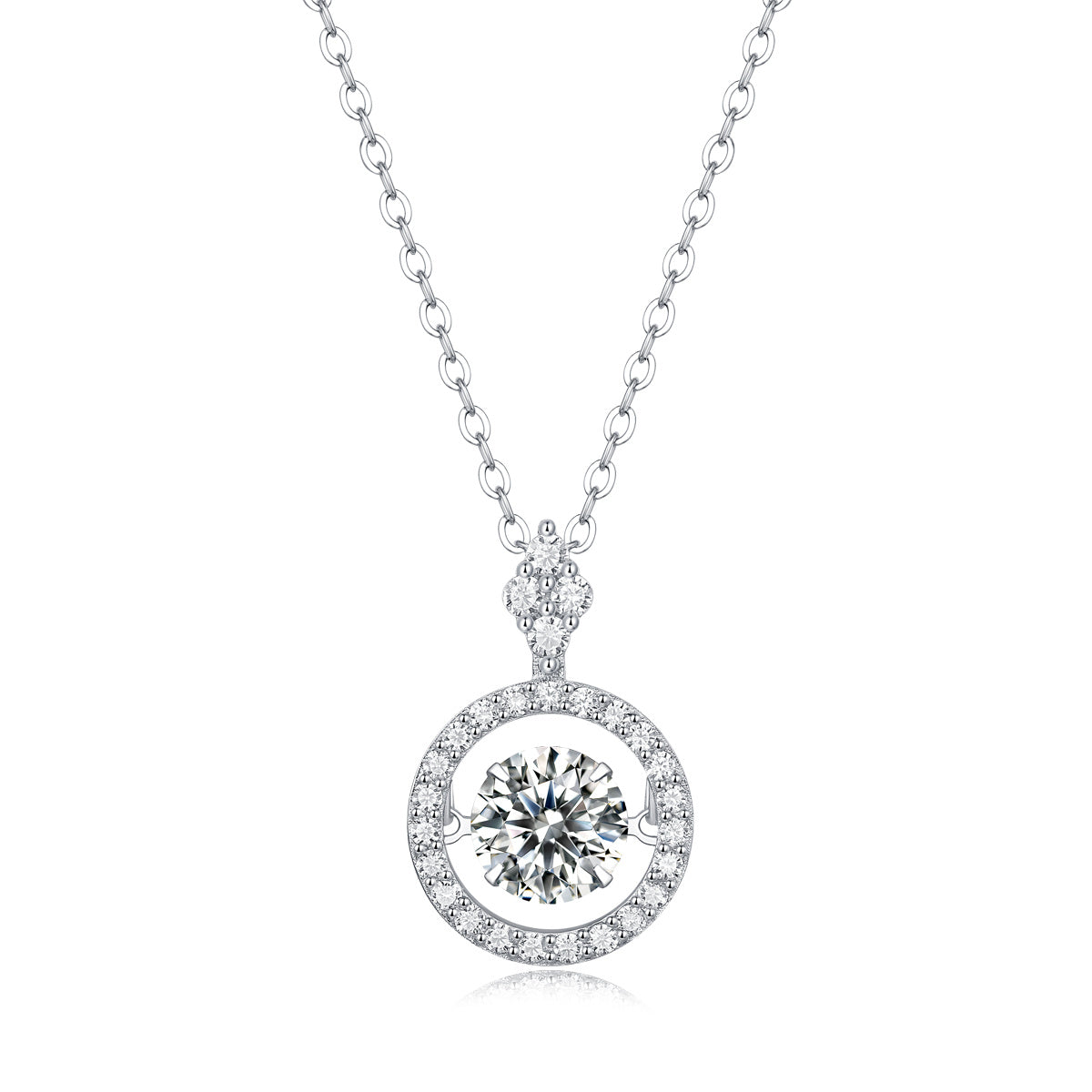 Colar com Moissanite 1 Quilate em Prata 925 com Banho de Platina