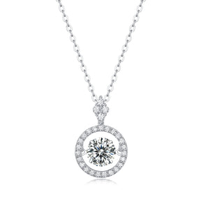 Colar com Moissanite 1 Quilate em Prata 925 com Banho de Platina