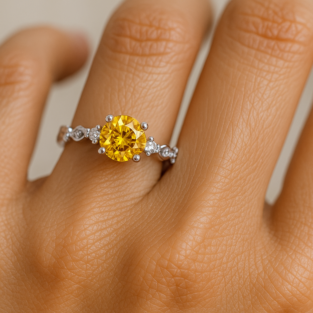 Anel Feminino em Moissanite – Luxo Refinado e Sofisticação