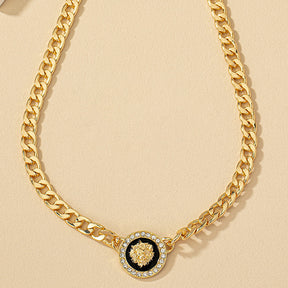 Diamond Lion's Head All-match Niche High-grade Necklace