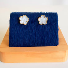 Carregar imagem no visualizador da galeria, BRINCO FLOR MADREPEROLA BANHADO OURO 18K
